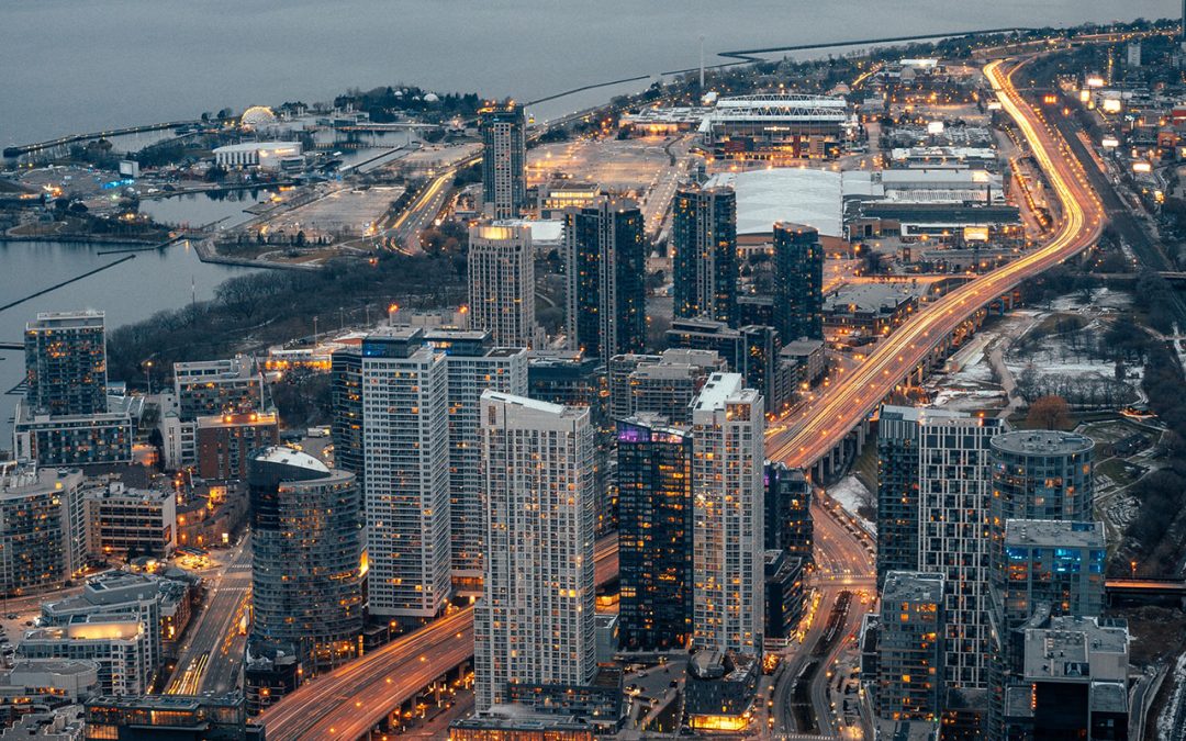 Toronto Nighttime skyline of condos